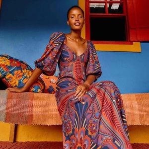 Farm Rio Macaw Arabesque Midi dress Small